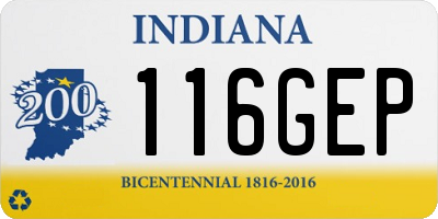 IN license plate 116GEP