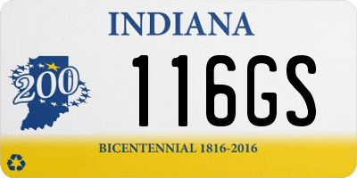 IN license plate 116GS