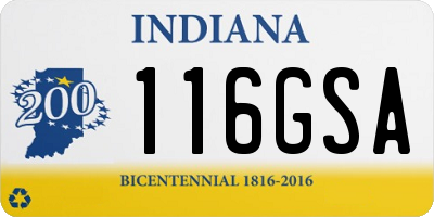 IN license plate 116GSA