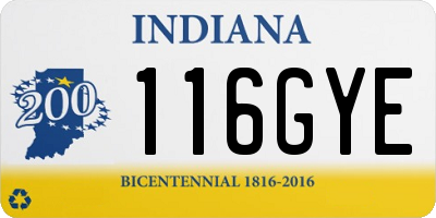IN license plate 116GYE