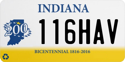 IN license plate 116HAV