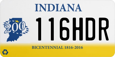 IN license plate 116HDR