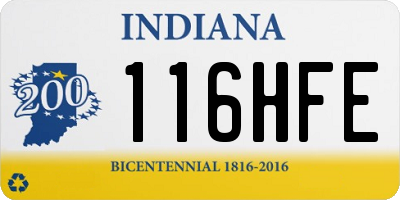 IN license plate 116HFE