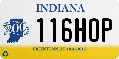 IN license plate 116HOP