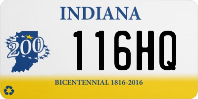 IN license plate 116HQ