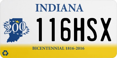 IN license plate 116HSX