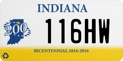 IN license plate 116HW