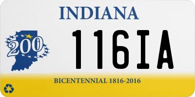 IN license plate 116IA