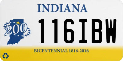 IN license plate 116IBW