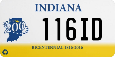 IN license plate 116ID