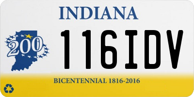 IN license plate 116IDV