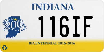 IN license plate 116IF