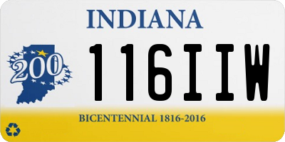 IN license plate 116IIW