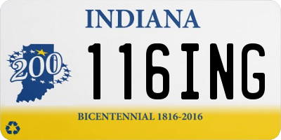 IN license plate 116ING