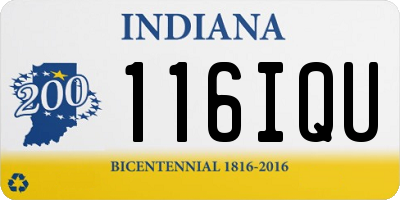 IN license plate 116IQU