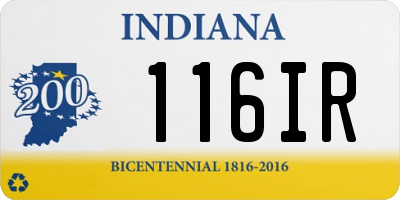 IN license plate 116IR