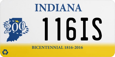 IN license plate 116IS