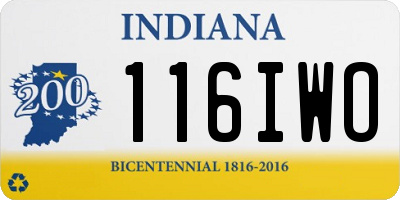 IN license plate 116IWO