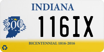 IN license plate 116IX