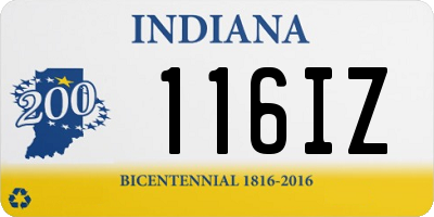 IN license plate 116IZ