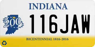IN license plate 116JAW