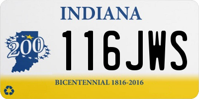 IN license plate 116JWS