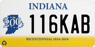 IN license plate 116KAB