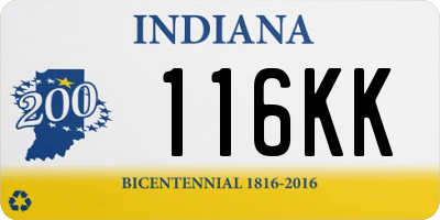 IN license plate 116KK