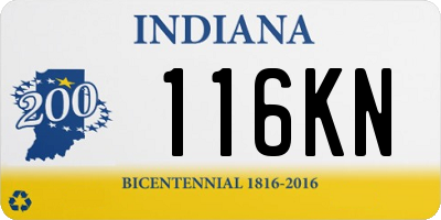 IN license plate 116KN
