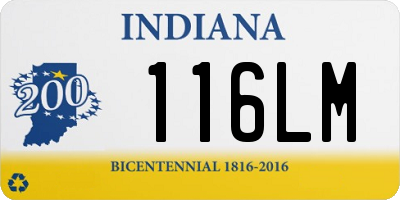 IN license plate 116LM