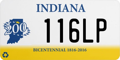 IN license plate 116LP