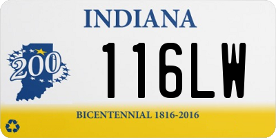 IN license plate 116LW