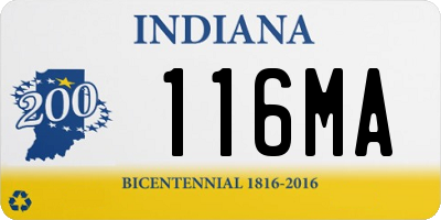 IN license plate 116MA