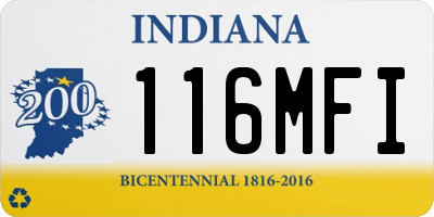 IN license plate 116MFI