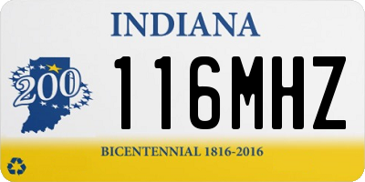IN license plate 116MHZ