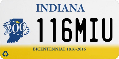 IN license plate 116MIU