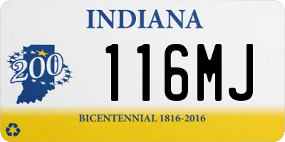 IN license plate 116MJ