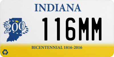 IN license plate 116MM