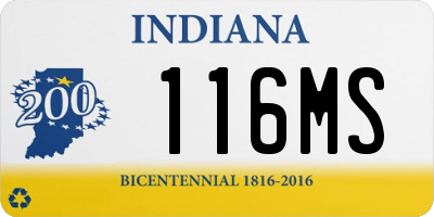IN license plate 116MS