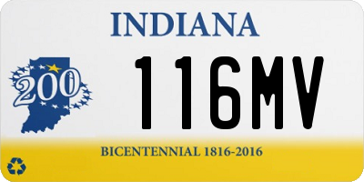 IN license plate 116MV