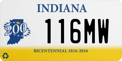 IN license plate 116MW