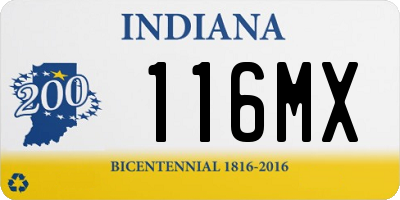 IN license plate 116MX