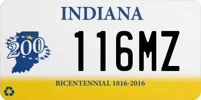 IN license plate 116MZ