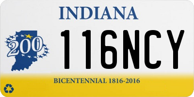 IN license plate 116NCY
