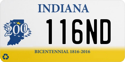 IN license plate 116ND