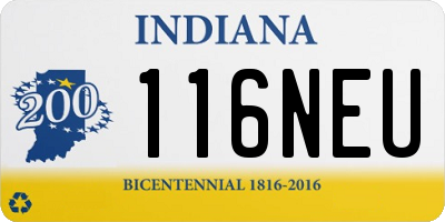 IN license plate 116NEU