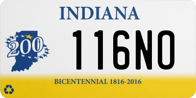 IN license plate 116NO