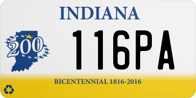 IN license plate 116PA