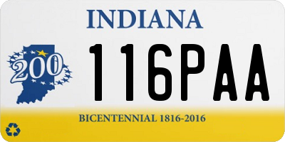 IN license plate 116PAA