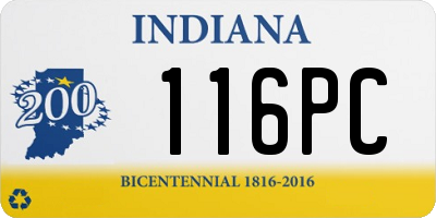 IN license plate 116PC